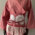 kimono bawelna malina