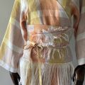 kimono bluzka krata bawelna pasek