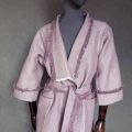kimono len rozowe fradzle pasek