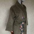 plaszcz kimono welna alpaka zdobiony