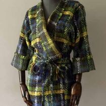 kimono bawelna chanel krata kolory pasek
