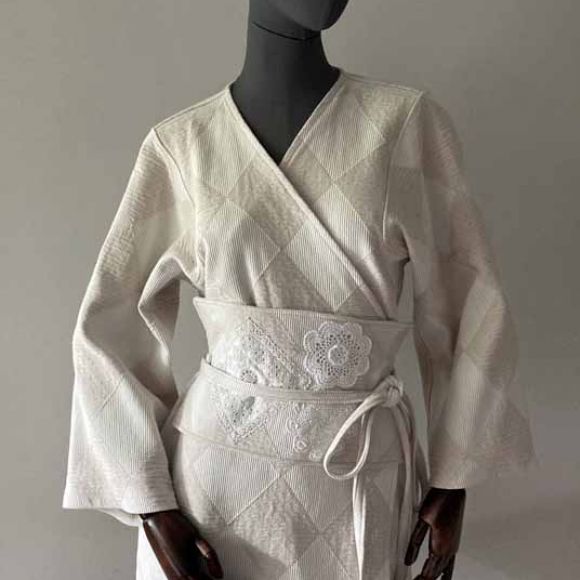 kimono bawelna tloczony wzor romby